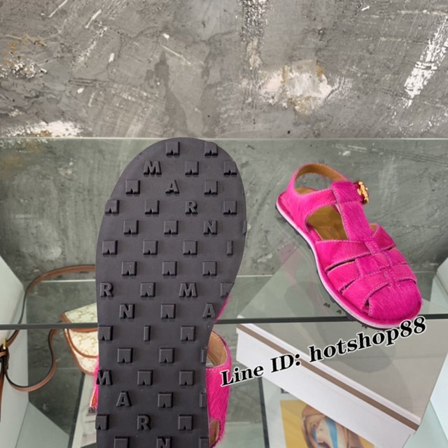 Marni 22春夏新款女士涼鞋 羅馬風編織涼鞋 dx3156